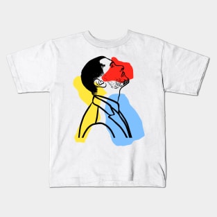 Minimalist Tri-color Man Kids T-Shirt